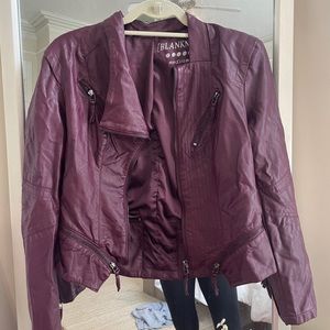 BlankNYC Maroon Leather Jacket. Size Medium.